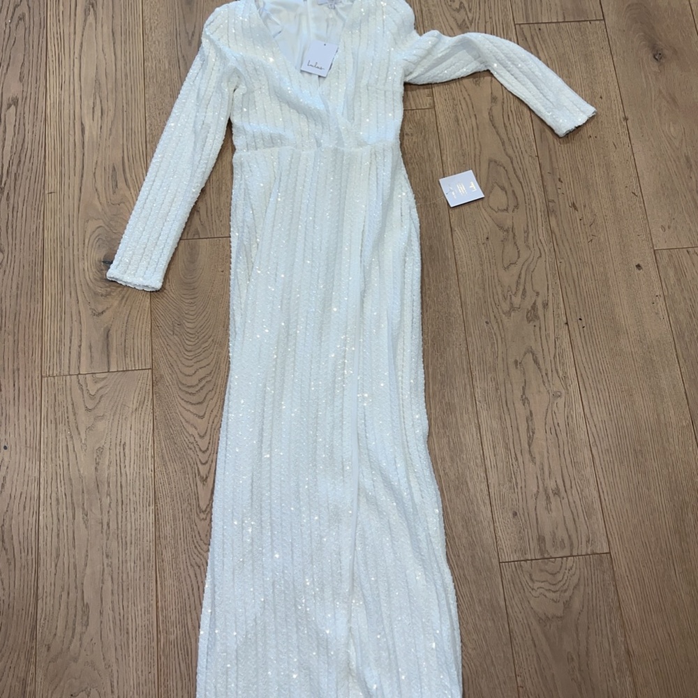 LULU'S WHITE BEADED DRESS